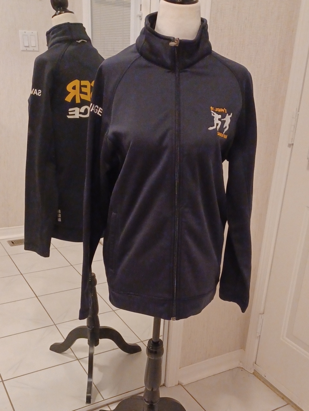 4/$80 St.Joseph's Dance Team Navy Track Jacket (Savage) - Fits Size Medium